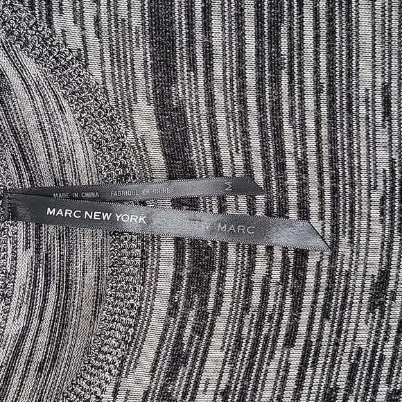 Marc New York Knit Long Sleeve Mini Bodycon Sweater Dress Sz M Grey & Black - Picture 3 of 10